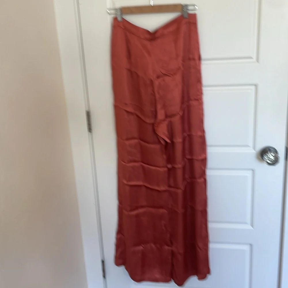 NWT Anthropologie Corey Lynn Calter Pleated Wide-Leg Satin Pants size ME…